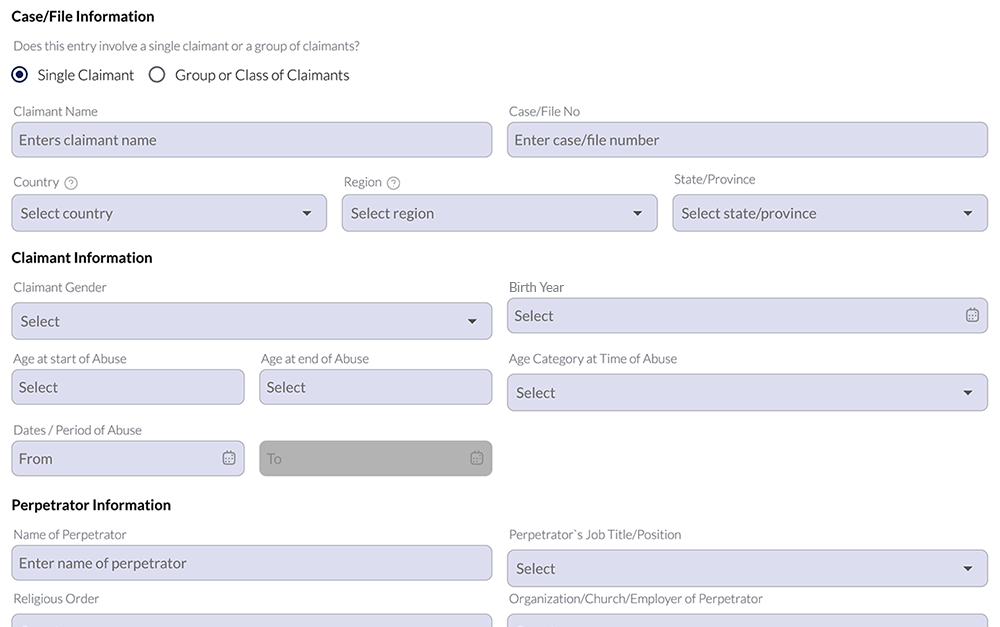 Step 1: Enter claim information